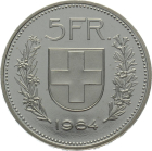 5 Franken 1984 ohne Münzzeichen